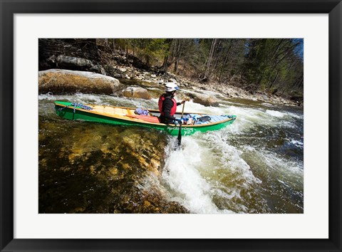 Framed Canoeing the Ashuelot River in Surry, New Hampshire Print