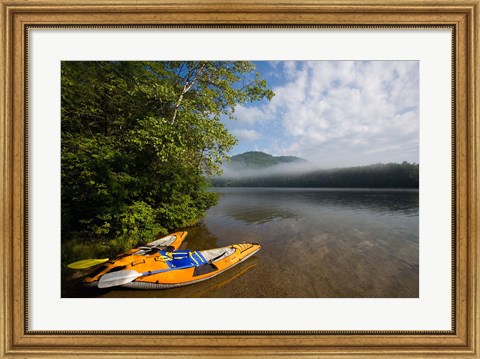 Framed Kayak, Mirror Lake, Woodstock New Hampshire Print