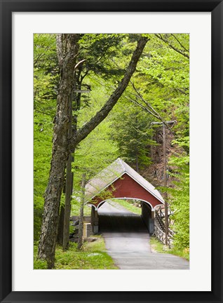 Framed Flume Covered Bridge, Pemigewasset River, Franconia Notch State Park, New Hampshire Print