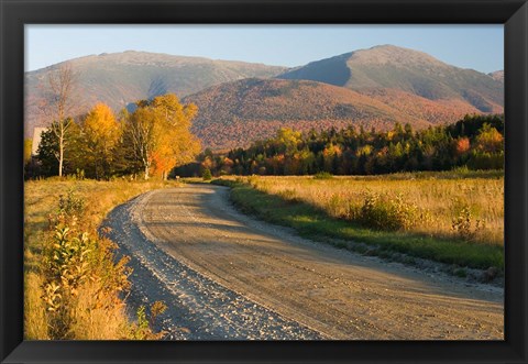 Framed Valley Road in Jefferson, Presidential Range, White Mountains, New Hampshire Print
