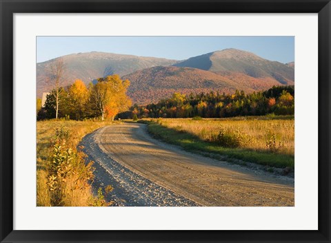 Framed Valley Road in Jefferson, Presidential Range, White Mountains, New Hampshire Print
