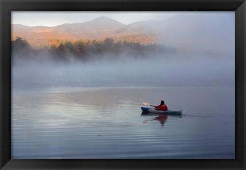 Framed Kayaking on Chocorua Lake, New Hampshire Print