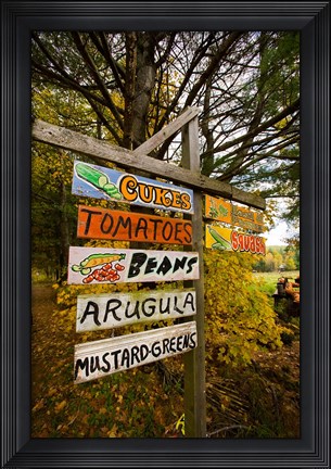 Framed Farm stand in Holderness, New Hampshire Print