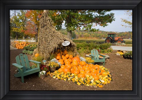 Framed Moulton Farm farmstand in Meredith, New Hampshire Print