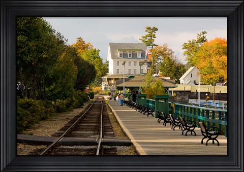 Framed Scenic railroad at Weirs Beach, New Hampshire Print