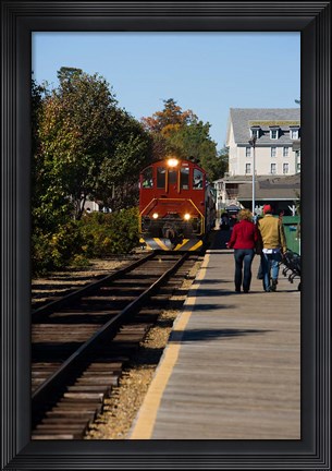 Framed Scenic railroad at Weirs Beach in Laconia, New Hampshire Print