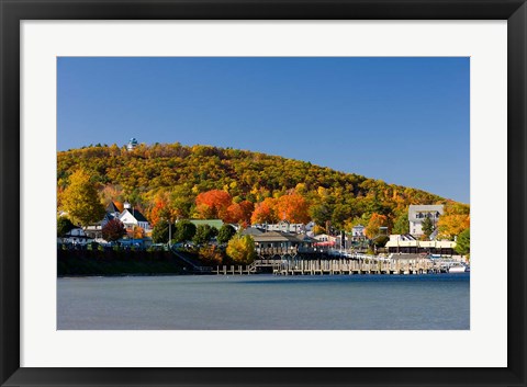 Framed Weirs Beach on Lake Winnipesauke, Laconia, New Hampshire Print