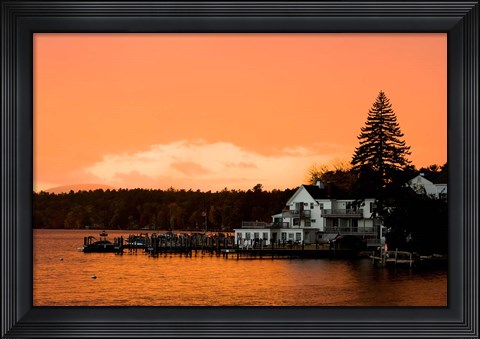 Framed Sunset in Wolfeboro, New Hampshire Print