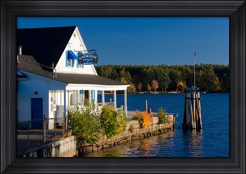 Framed Wolfeboro Dockside Grille on Lake Winnipesauke, Wolfeboro, New Hampshire Print