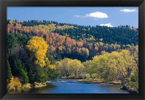 Framed Fall along the Connecticut River in Colebrook, New Hampshire Print