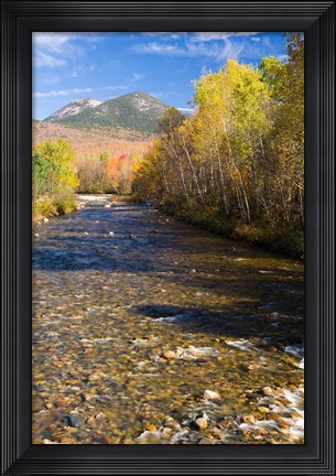 Framed Percy Peaks rise above Nash Stream, Stark, New Hampshire Print