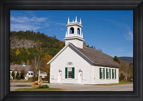 Framed Union Church, Downtown Stark, New Hampshire Print