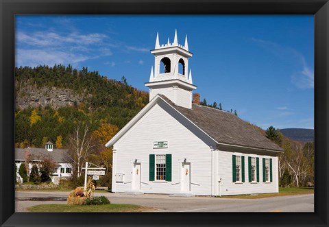 Framed Union Church, Downtown Stark, New Hampshire Print