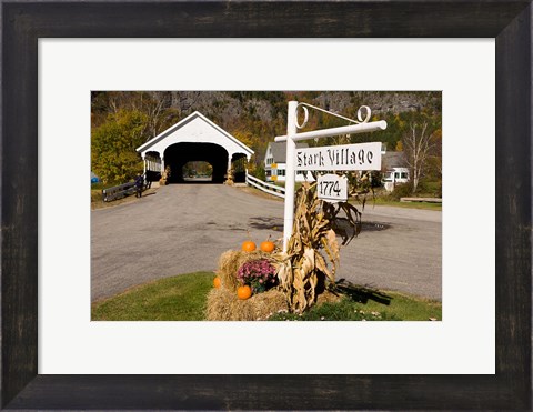 Framed Covered Bridge in downtown Stark, New Hampshire Print