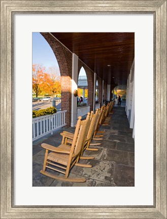 Framed Front Porch of the Hanover Inn, Dartmouth College Green, Hanover, New Hampshire Print