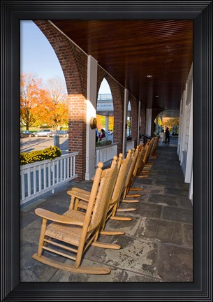 Framed Front Porch of the Hanover Inn, Dartmouth College Green, Hanover, New Hampshire Print
