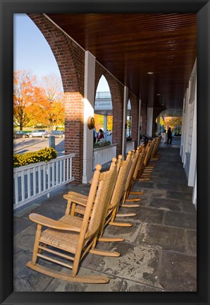 Framed Front Porch of the Hanover Inn, Dartmouth College Green, Hanover, New Hampshire Print