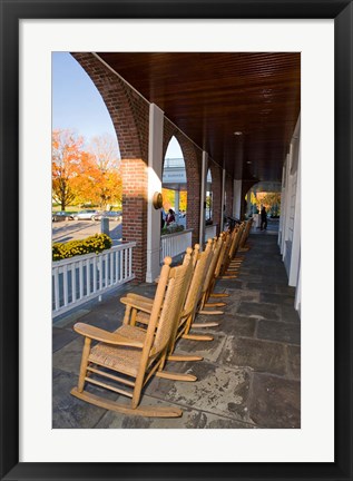 Framed Front Porch of the Hanover Inn, Dartmouth College Green, Hanover, New Hampshire Print