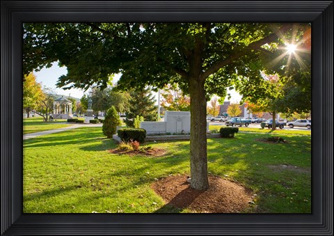 Framed Town Green in Claremont, New Hampshire Print