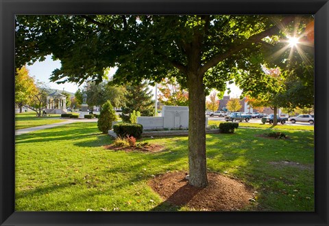 Framed Town Green in Claremont, New Hampshire Print
