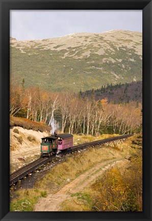 Framed Cog Railroad on Mt Washington, New Hampshire Print