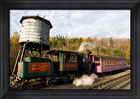 Framed Railroad on Mt Washington in Twin Mountain, New Hampshire Print