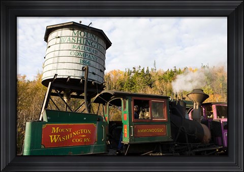 Framed Cog Railroad on Mt Washington in Twin Mountain, New Hampshire Print