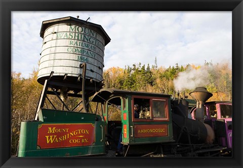 Framed Cog Railroad on Mt Washington in Twin Mountain, New Hampshire Print