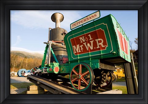 Framed Old engine from the cog railroad on Mt Washington in Twin Mountain, New Hampshire Print