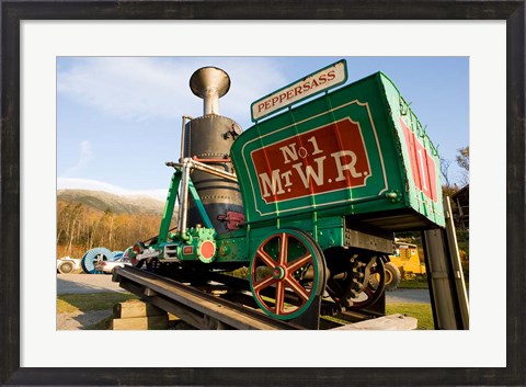 Framed Old engine from the cog railroad on Mt Washington in Twin Mountain, New Hampshire Print