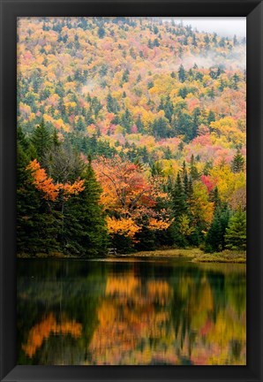 Framed Ammonoosuc Lake in fall, White Mountain National Forest, New Hampshire Print