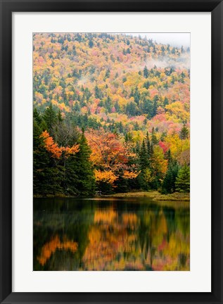 Framed Ammonoosuc Lake in fall, White Mountain National Forest, New Hampshire Print