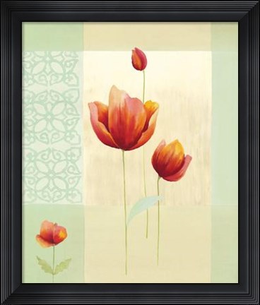 Framed Tulipes et Coquelicots I Print