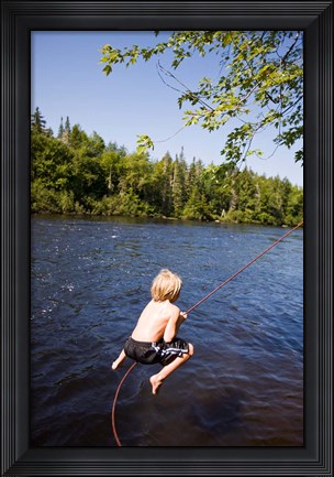 Framed Rope swing, Mollidgewock SP, New Hampshire Print
