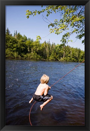 Framed Rope swing, Mollidgewock SP, New Hampshire Print