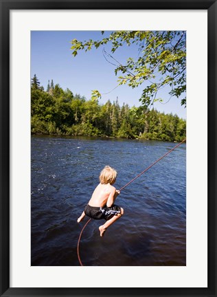 Framed Rope swing, Mollidgewock SP, New Hampshire Print