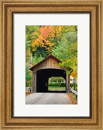 Framed Coombs Covered Bridge, Ashuelot River in Winchester, New Hampshire Print