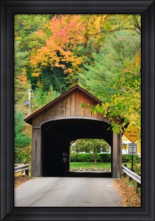 Framed Coombs Covered Bridge, Ashuelot River in Winchester, New Hampshire Print