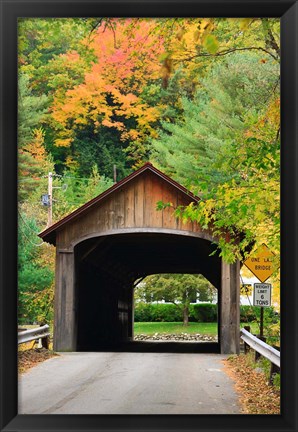 Framed Coombs Covered Bridge, Ashuelot River in Winchester, New Hampshire Print