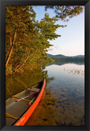 Framed Canoe, White Lake State Park, New Hampshire Print