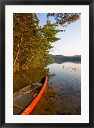 Framed Canoe, White Lake State Park, New Hampshire Print