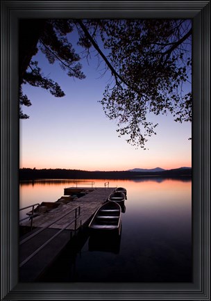 Framed Dock, White Lake State Park, New Hampshire Print