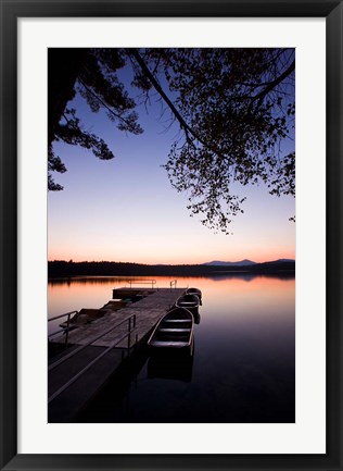 Framed Dock, White Lake State Park, New Hampshire Print