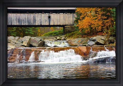 Framed Covered bridge over Wild Ammonoosuc River, New Hampshire Print