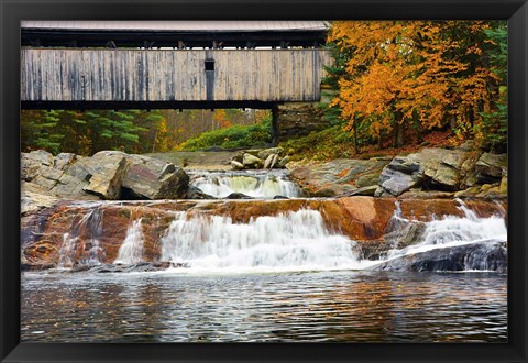 Framed Covered bridge over Wild Ammonoosuc River, New Hampshire Print