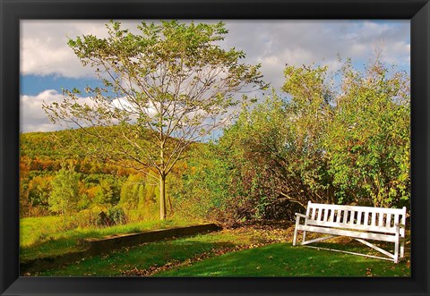 Framed New Hampshire, Sugar Hill, Bench Print