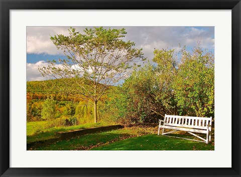 Framed New Hampshire, Sugar Hill, Bench Print