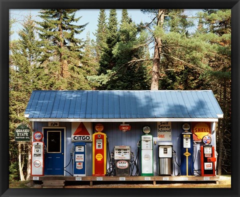 Framed Gas station, New Hampshire Print