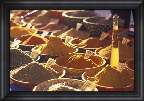 Framed Morning Market Scene in Old Town Nice, France Print