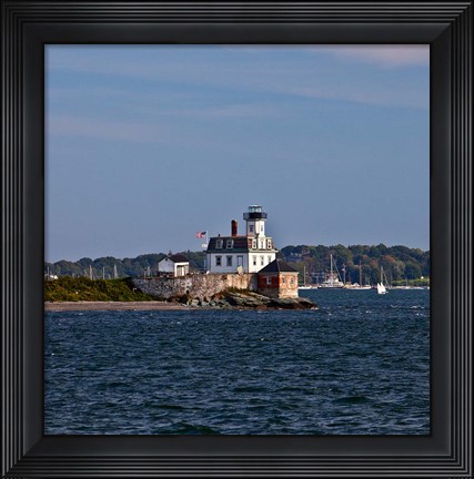 Framed Rose Island Lighthouse, Newport, Rhode Island Print